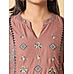 Light brown 60's cotton printed kurti with embroidery