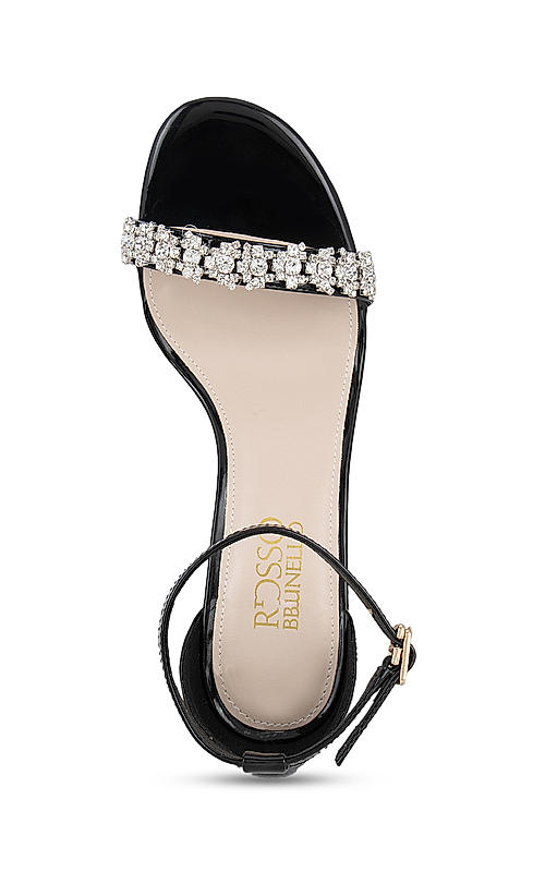 Black Embellished Strappy Heels