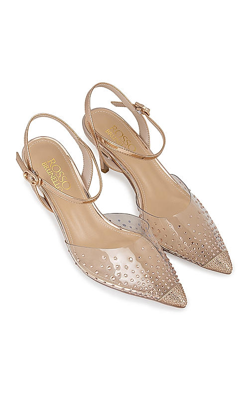 Rose Gold Crystal Embellished Pumps