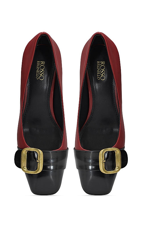 Red and black block heels 2025