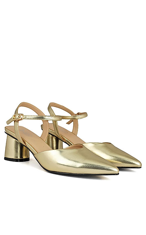 Gold Pointed Toe Heels