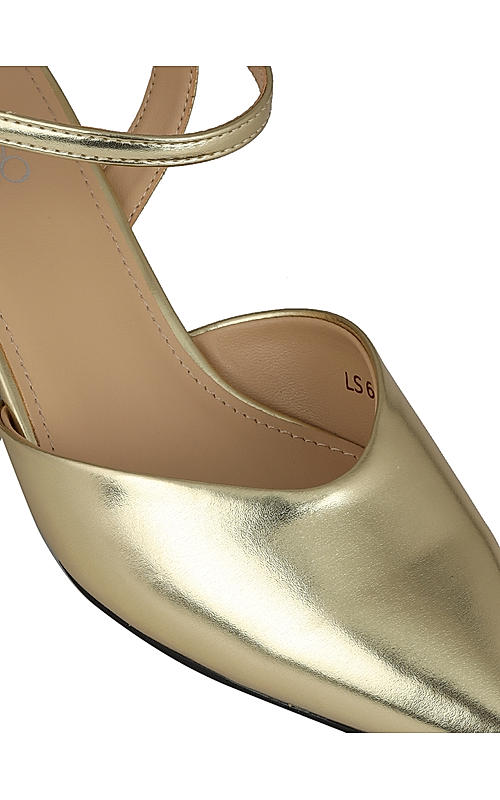 Gold Pointed Toe Heels