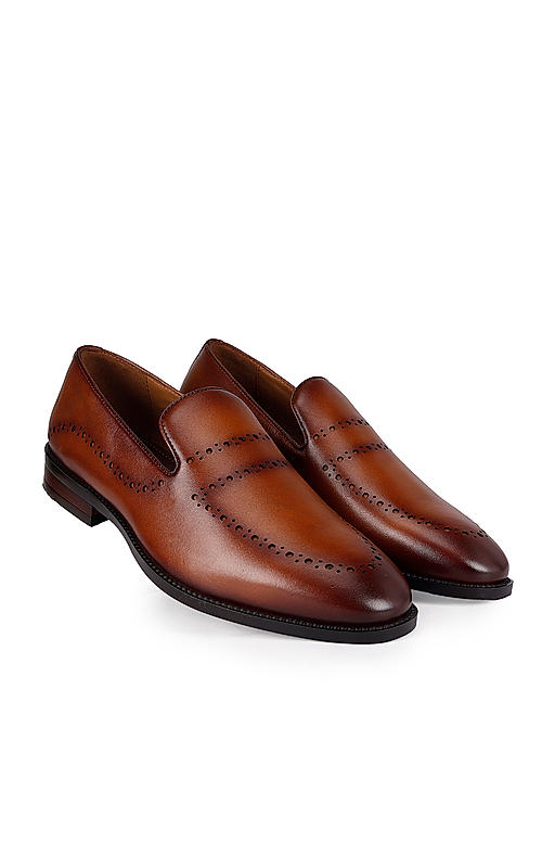 Tan Dual Tone Leather Loafers