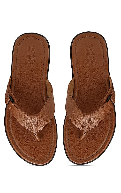 Leather thong slippers sales