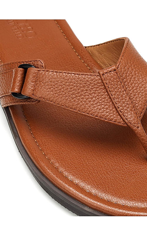 Tan leather thong sandals shop