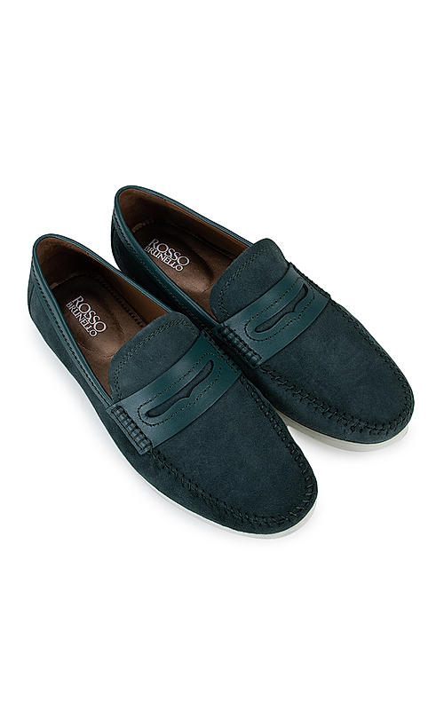Green Suede Moccasins