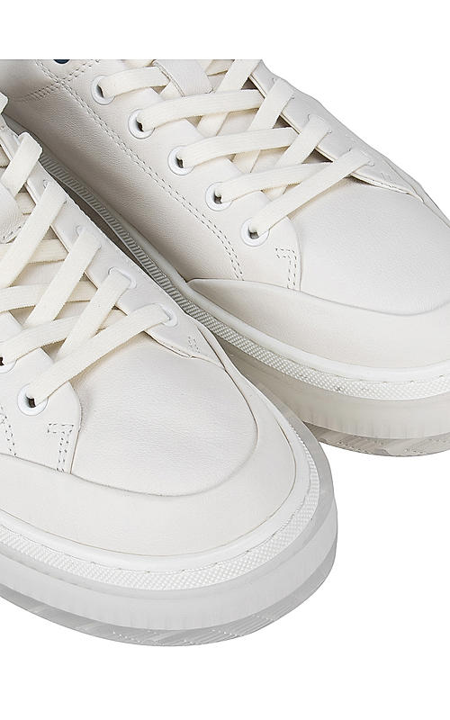 White Low Top Leather Sneakers