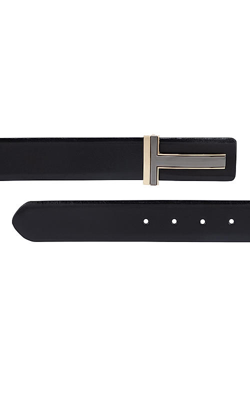 Black Plain Leather Men's Belt
