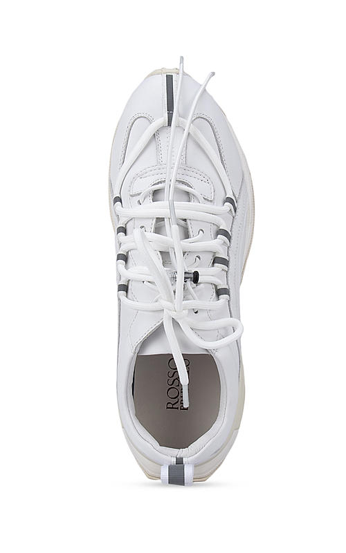 White Chunky Leather Sneakers