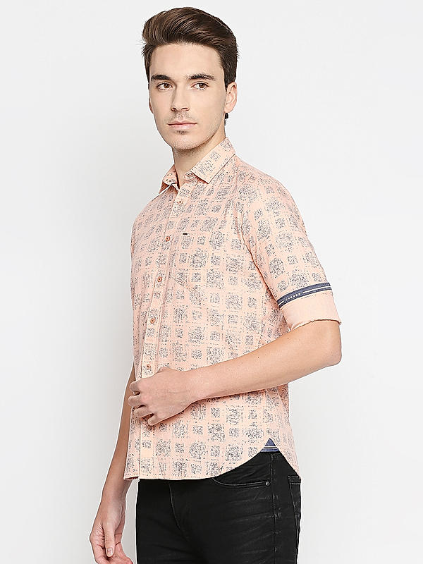 Killer Slim Fit Printed Pink Shirts