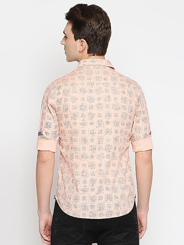 Killer Slim Fit Printed Pink Shirts