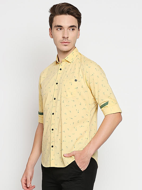 slim fit yellow shirts