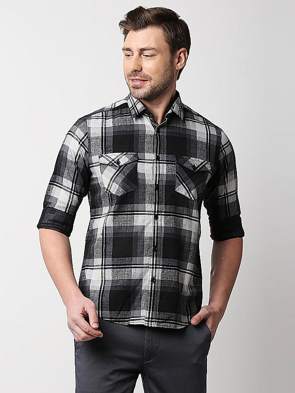 Killer Slim Fit Printed Black Shirts