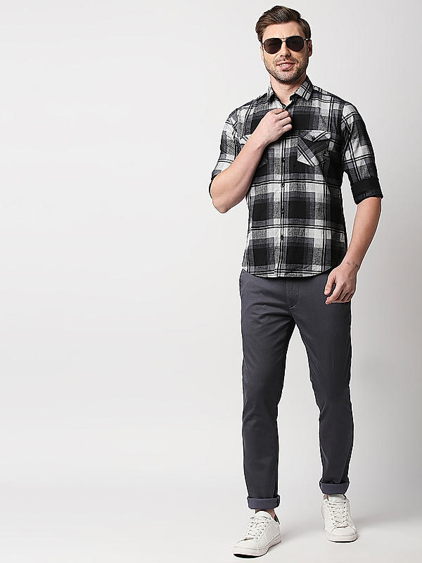 Killer Slim Fit Printed Black Shirts