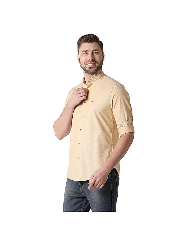 Killer Yellow Solid Comfort Fit Shirts For Men's