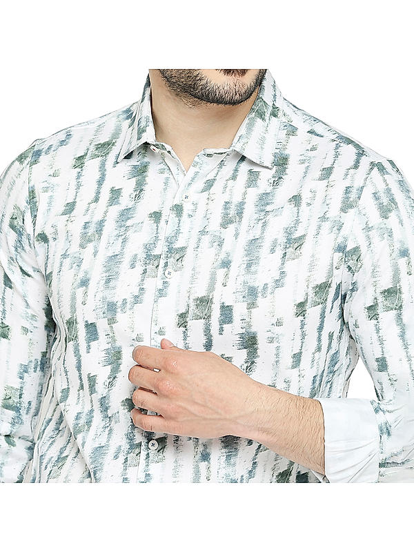 Killer Green Printed Comfort Fit Shirts For Men's