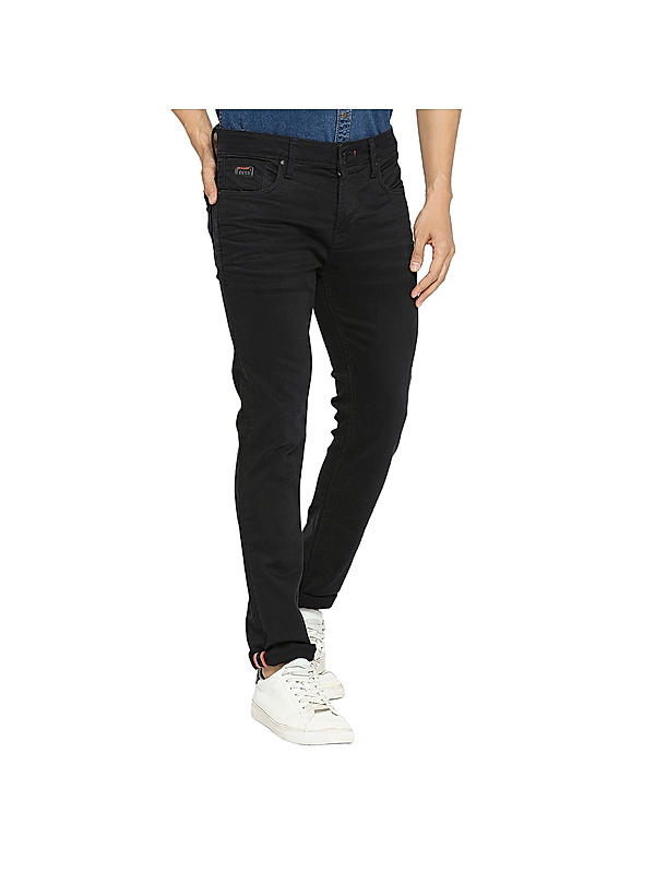 Killer Skinny Fit Solid Black Jeans For Men's