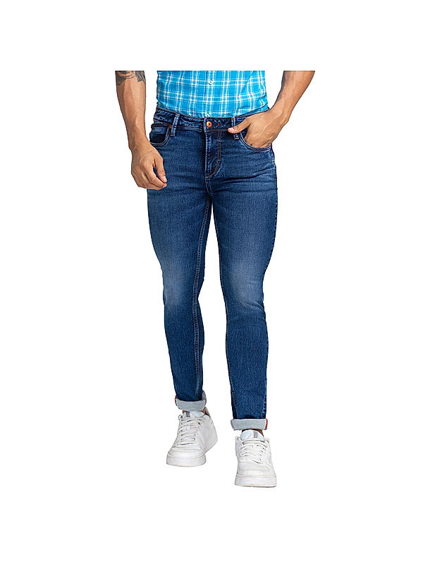 Killer Skinny Fit Solid Blue Jeans For Men's