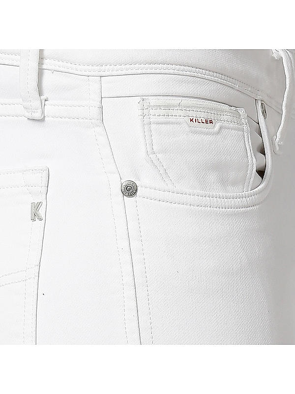 Killer White Solid Slim Fit Jeans
