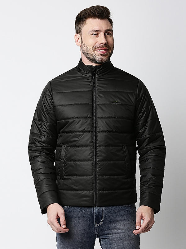 Killer Black Solid High Neck Jackets