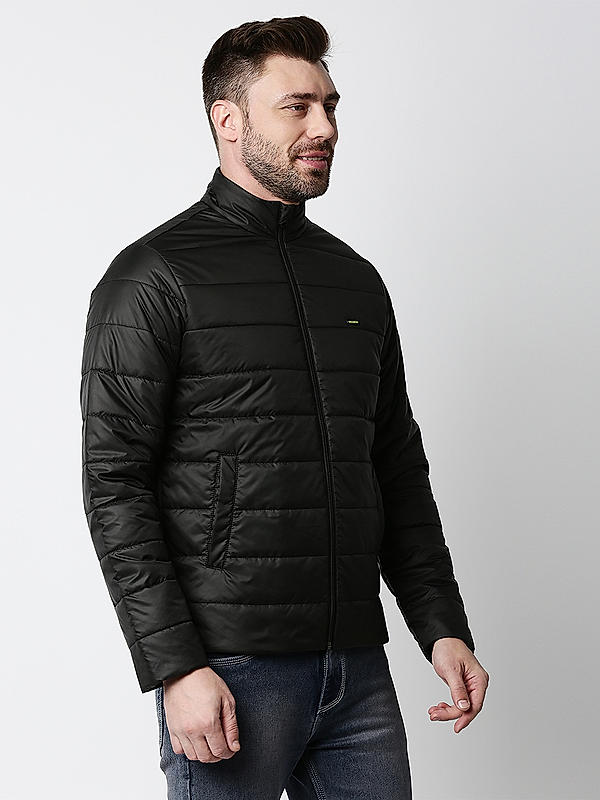 Killer Black Solid High Neck Jackets
