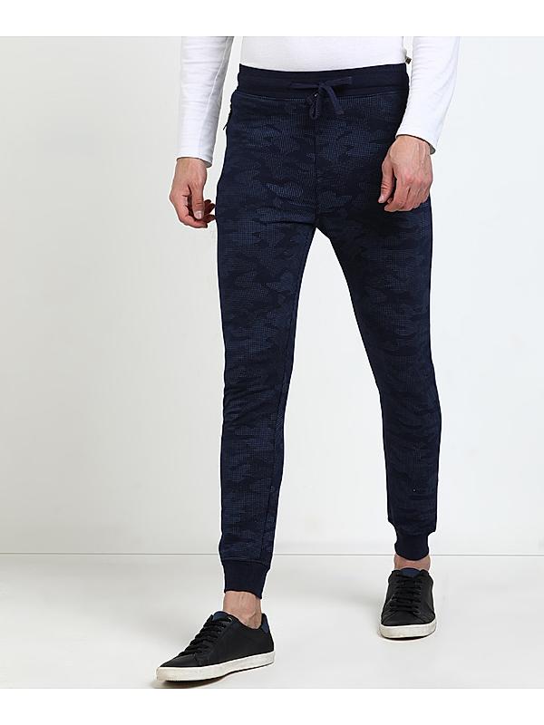 Killer Cotton Navy Blue Printed Track Pant