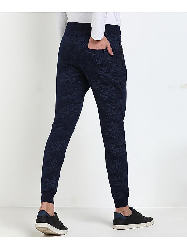 Killer Cotton Navy Blue Printed Track Pant