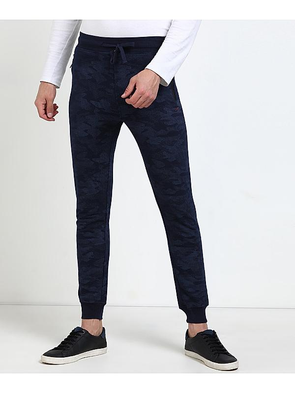 Killer Cotton Navy Blue Printed Track Pant