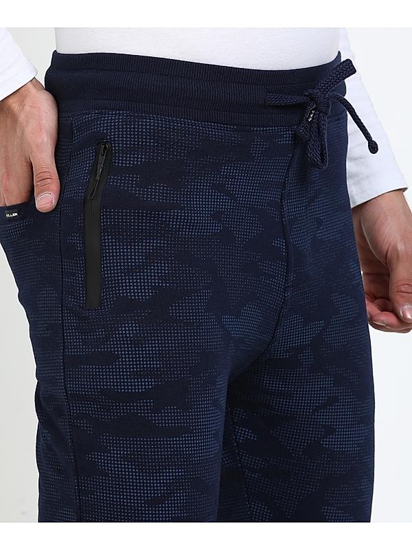 Killer Cotton Navy Blue Printed Track Pant