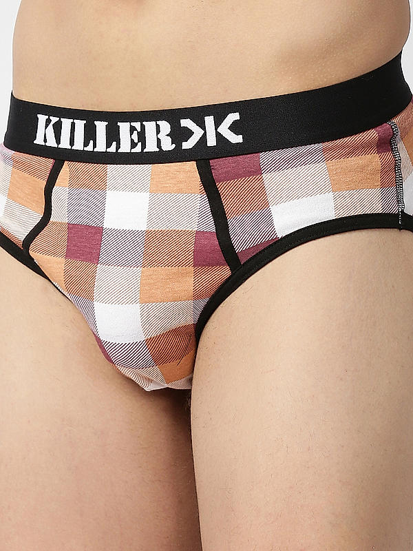 Killer Multi -Colour Check Pack of 2 Briefs