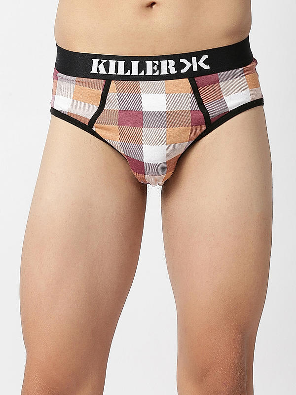 Killer Multi -Colour Check Pack of 2 Briefs