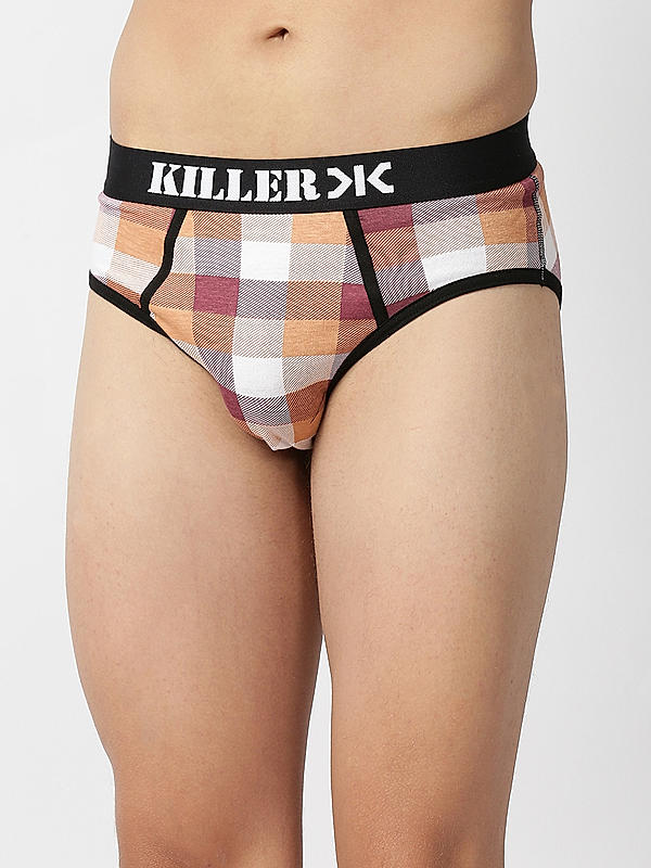 Killer Multi -Colour Check Pack of 2 Briefs