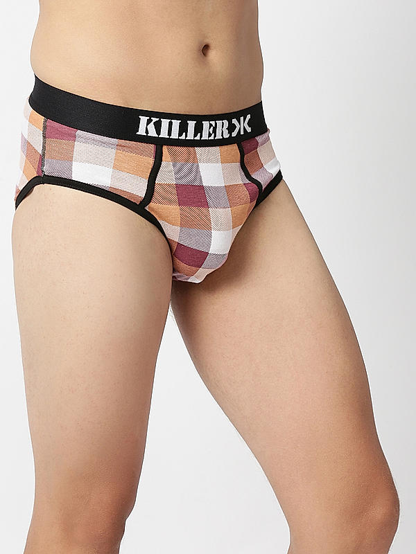 Killer Multi -Colour Check Pack of 2 Briefs