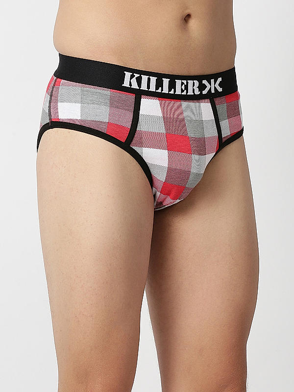 Killer Multi -Colour Check Pack of 2 Briefs