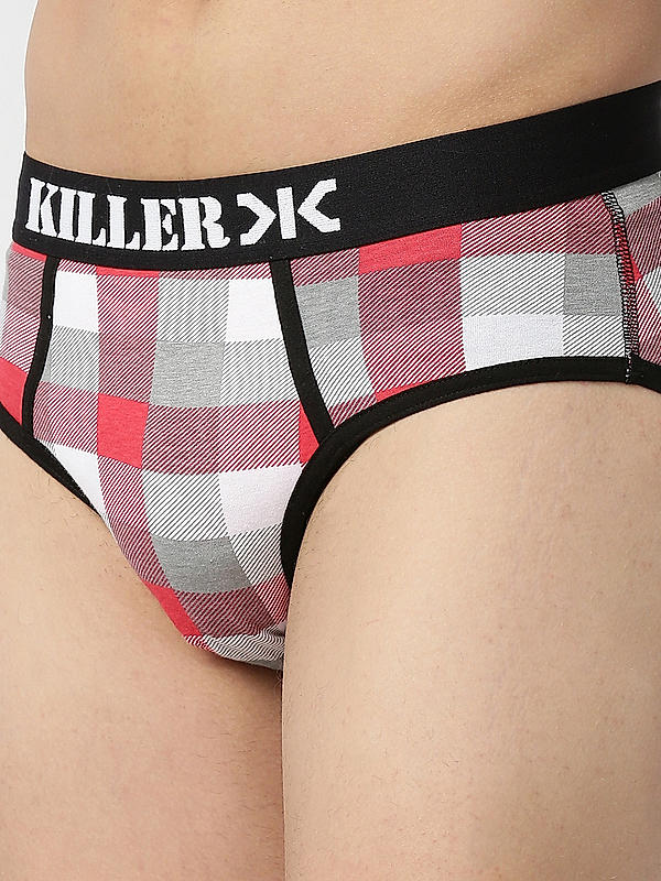 Killer Multi -Colour Check Pack of 2 Briefs