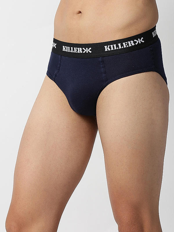 Killer Multi -Colour Solid Pack of 2 Briefs