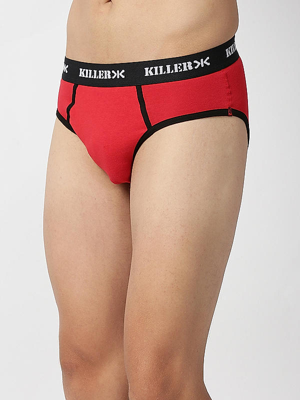 Killer Multi -Colour Solid Pack of 2 Briefs