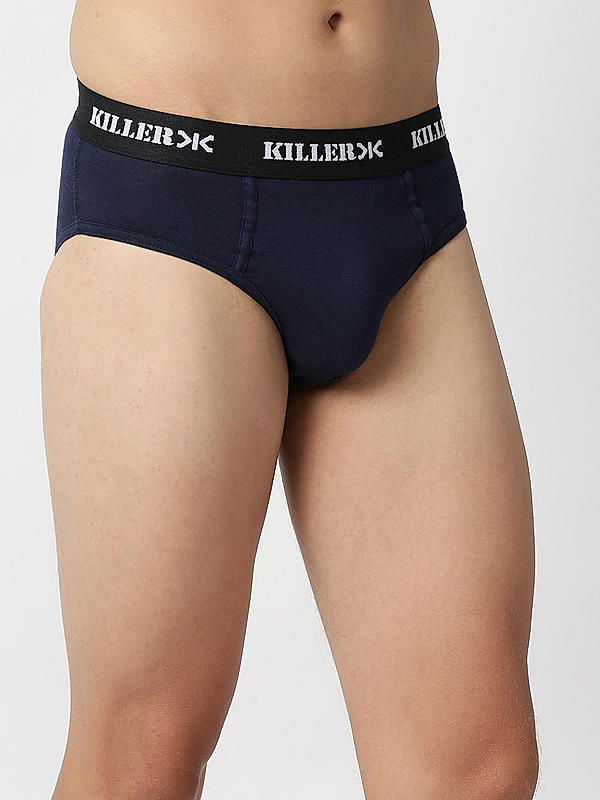 Killer Multi -Colour Solid Pack of 2 Briefs