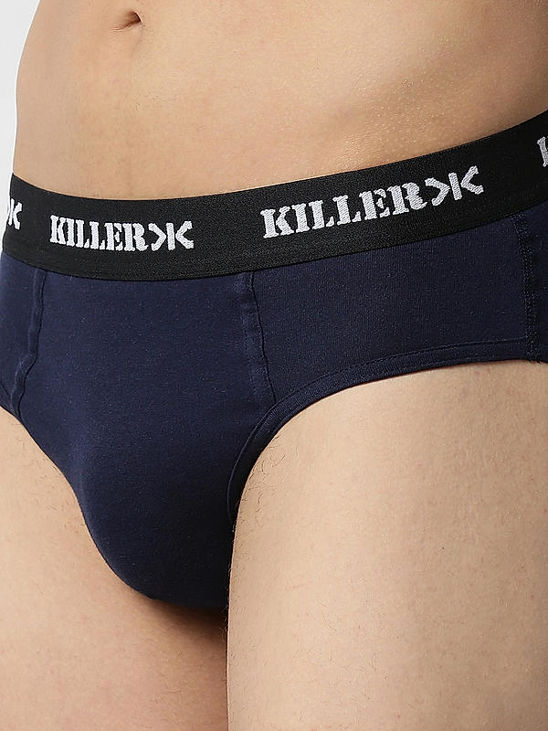 Killer Multi -Colour Solid Pack of 2 Briefs