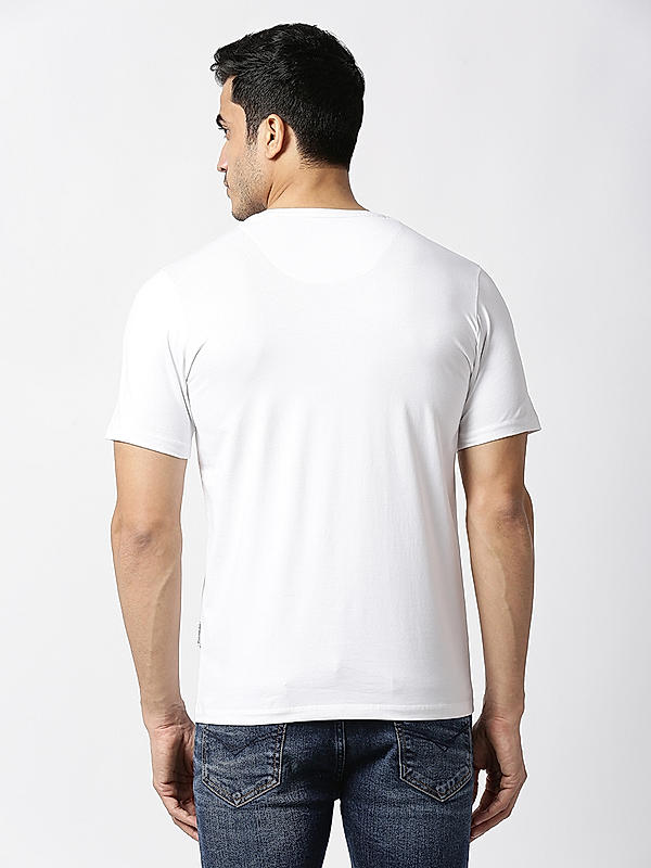 Killer White Round Neck Printed T-Shirts