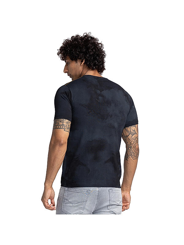 Killer Black Slim Fit Round Neck Printed T-Shirts