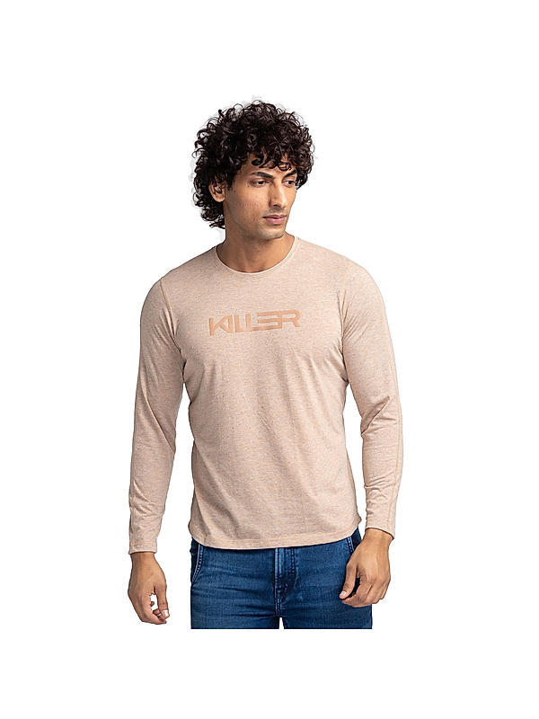 Killer Pink Slim Fit Round Neck Solid T-Shirts