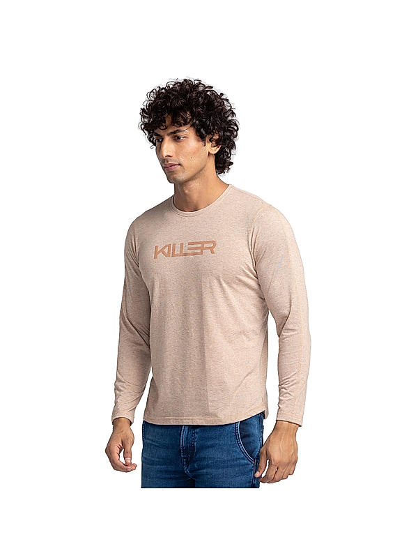 Killer Pink Slim Fit Round Neck Solid T-Shirts