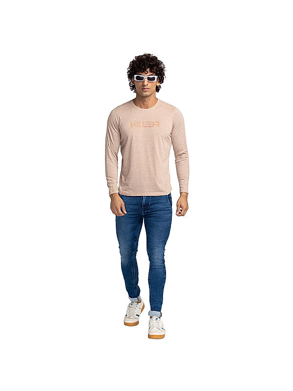 Killer Pink Slim Fit Round Neck Solid T-Shirts