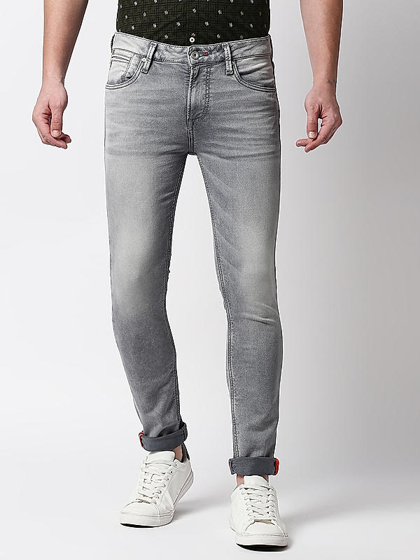 Killer Men's Grey Slim Fit Solid Jeans