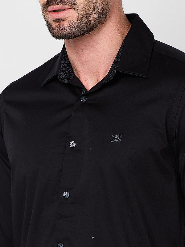 Killer Men Black Slim Fit Solid Shirts