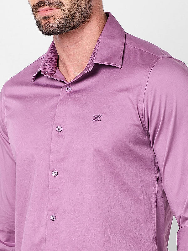 Killer Men Pink Slim Fit Solid Shirts