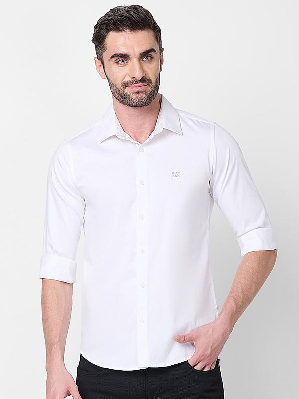 Killer Men White Slim Fit Solid Shirts