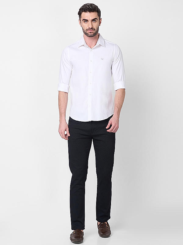 Killer Men White Slim Fit Solid Shirts