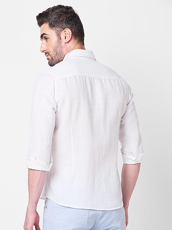 Killer Men White Slim Fit Solid Shirts